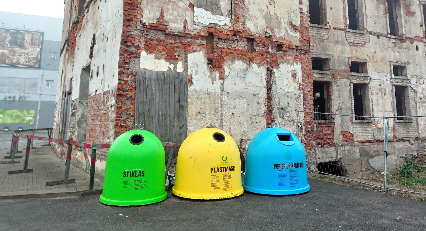 Recycling bins in Kaunas