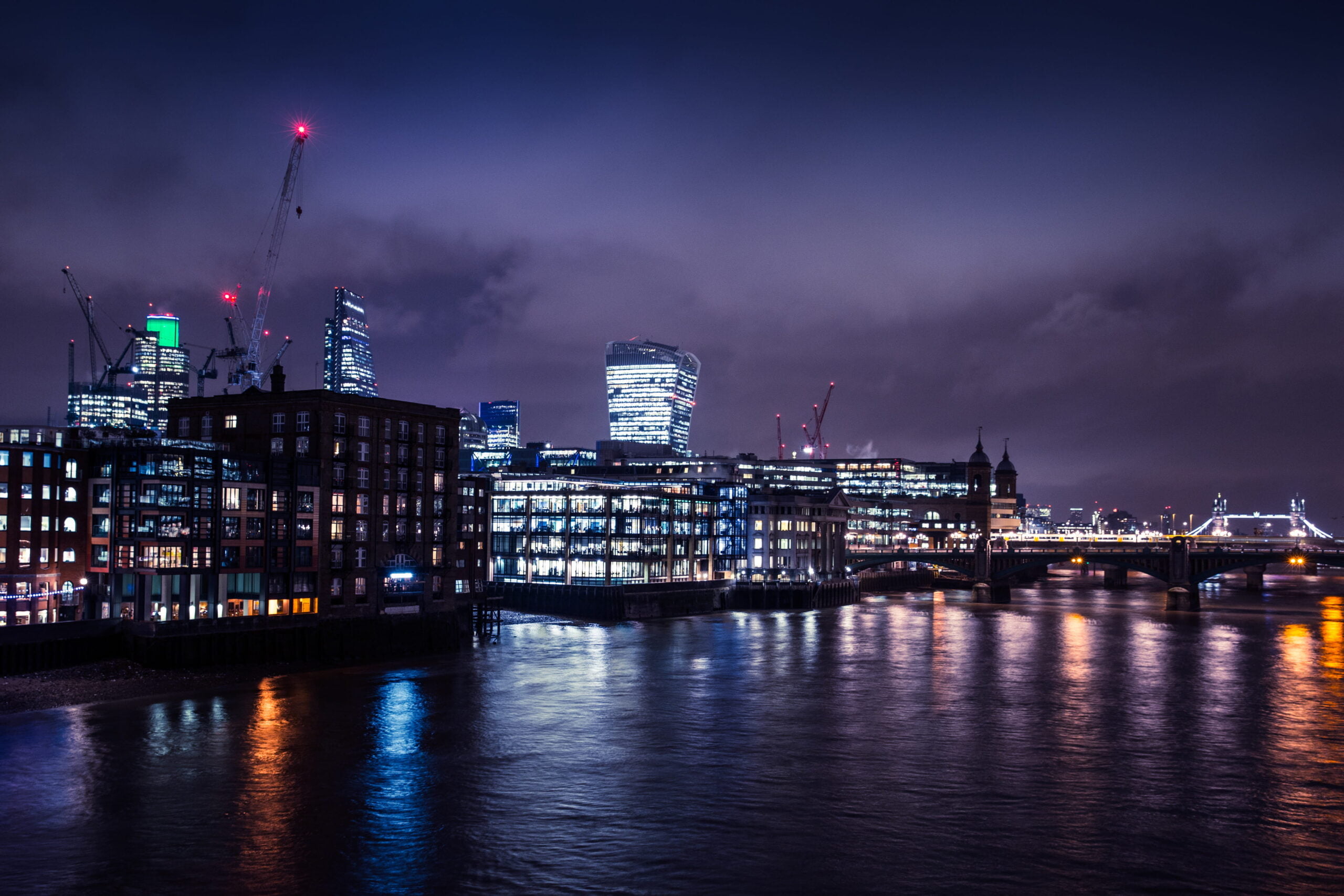 Night view of the River Thames